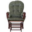 Fauteuil relax HWC-C76, rocking chair fauteuil à bascule avec pouf tissu/textile chenille (465g/m²) ~ vert, piétement fo