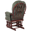 Fauteuil relax HWC-C76, rocking chair fauteuil à bascule avec pouf tissu/textile chenille (465g/m²) ~ vert, piétement fo