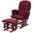 Fauteuil relax HWC-C76, fauteuil à bascule Fauteuil à bascule avec pouf Tissu/Textile chenille (465g/m²) ~ bordeaux, piè