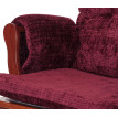 Fauteuil relax HWC-C76, fauteuil à bascule Fauteuil à bascule avec pouf Tissu/Textile chenille (465g/m²) ~ bordeaux, piè