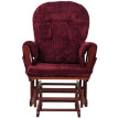 Fauteuil relax HWC-C76, fauteuil à bascule Fauteuil à bascule avec pouf Tissu/Textile chenille (465g/m²) ~ bordeaux, piè