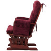 Fauteuil relax HWC-C76, fauteuil à bascule Fauteuil à bascule avec pouf Tissu/Textile chenille (465g/m²) ~ bordeaux, piè