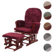 Fauteuil relax HWC-C76, fauteuil à bascule Fauteuil à bascule avec pouf Tissu/Textile chenille (465g/m²) ~ bordeaux, piè