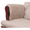 Fauteuil relax HWC-C76, fauteuil à bascule Fauteuil à bascule avec pouf Tissu/Textile chenille (465g/m²) ~ crème, piètem