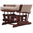 Fauteuil relax HWC-C76, fauteuil à bascule Fauteuil à bascule avec pouf Tissu/Textile chenille (465g/m²) ~ crème, piètem