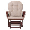 Fauteuil relax HWC-C76, fauteuil à bascule Fauteuil à bascule avec pouf Tissu/Textile chenille (465g/m²) ~ crème, piètem