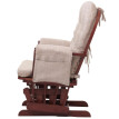 Fauteuil relax HWC-C76, fauteuil à bascule Fauteuil à bascule avec pouf Tissu/Textile chenille (465g/m²) ~ crème, piètem