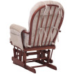 Fauteuil relax HWC-C76, fauteuil à bascule Fauteuil à bascule avec pouf Tissu/Textile chenille (465g/m²) ~ crème, piètem