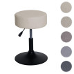Tabouret HWC-C22, tabouret de maquillage, réglable en hauteur pivotant Ø 37cm Tissu Bouclé (450g/m²) MVG ~ crème-blanc