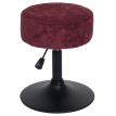 Lot de 2 tabourets HWC-C22, pouf, réglable en hauteur pivotant Ø 37cm Tissu Chenille (465g/m²) MVG ~ bordeaux