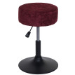Lot de 2 tabourets HWC-C22, pouf, réglable en hauteur pivotant Ø 37cm Tissu Chenille (465g/m²) MVG ~ bordeaux