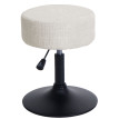 Lot de 2 tabourets HWC-C22, pouf, réglable en hauteur pivotant Ø 37cm Tissu chenille (465g/m²) MVG ~ crème-blanc