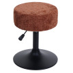 Lot de 2 tabourets HWC-C22, pouf, réglable en hauteur pivotant Ø 37cm Tissu chenille (465g/m²) MVG ~ terracotta