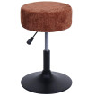 Lot de 2 tabourets HWC-C22, pouf, réglable en hauteur pivotant Ø 37cm Tissu chenille (465g/m²) MVG ~ terracotta