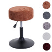 Tabouret HWC-C22, tabouret de maquillage, réglable en hauteur pivotant Ø 37cm Tissu Chenille (465g/m²) MVG ~ terracotta