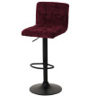 Lot de 2 tabourets de bar HWC-G87, tabouret de bar, réglable en hauteur pivotant, tissu chenille (465g/m²) MVG ~ bordeau