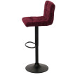 Lot de 2 tabourets de bar HWC-G87, tabouret de bar, réglable en hauteur pivotant, tissu chenille (465g/m²) MVG ~ bordeau