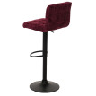 Lot de 2 tabourets de bar HWC-G87, tabouret de bar, réglable en hauteur pivotant, tissu chenille (465g/m²) MVG ~ bordeau