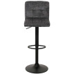 Lot de 2 tabourets de bar HWC-G87, tabouret de bar, réglable en hauteur pivotant, tissu chenille (465g/m²) MVG ~ gris fo