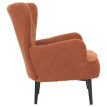 Fauteuil lounge HWC-K37, fauteuil cocktail/à oreilles chaise rembourrée rétro vintage tissu bouclé (600g/m²) Öko-Tex ~ t