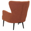 Fauteuil lounge HWC-K37, fauteuil cocktail/à oreilles chaise rembourrée rétro vintage tissu bouclé (600g/m²) Öko-Tex ~ t