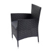 Lot de 2 chaises en poly rotin HWC-F50, chaise de balcon/jardin Fauteuil de salon Chaise en osier, anthracite, coussin g