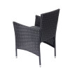 Lot de 2 chaises en poly rotin HWC-F50, chaise de balcon/jardin Fauteuil de salon Chaise en osier, anthracite, coussin g