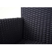 Lot de 2 chaises en poly rotin HWC-F50, chaise de balcon/jardin Fauteuil de salon Chaise en osier, anthracite, coussin g