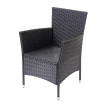 Lot de 2 chaises en poly rotin HWC-F50, chaise de balcon/jardin Fauteuil de salon Chaise en osier, anthracite, coussin g