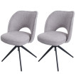 Lot de 2 chaises de salle à manger HWC-N72, chaise de cuisine rembourrée, pivotante Auto-Return, tissu/textile (420g/m²)