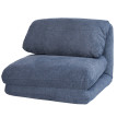 Fauteuil-lit HWC-E68, Canapé-lit Fauteuil fonctionnel Fauteuil pliant Relax, tissu/textile ~ bleu clair