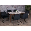 Lot de 6 chaises cantilever HWC-N60, chaise de salle à manger, chaise de cuisine, tissu/textile Oeko-Tex ~ anthracite-bl