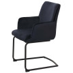 Chaise cantilever HWC-N60, chaise de salle à manger Chaise de cuisine, tissu/textile Oeko-Tex ~ anthracite-bleu