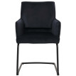 Lot de 6 chaises cantilever HWC-N60, chaise de salle à manger, chaise de cuisine, tissu/textile Oeko-Tex ~ anthracite-bl