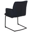 Lot de 6 chaises cantilever HWC-N60, chaise de salle à manger, chaise de cuisine, tissu/textile Oeko-Tex ~ anthracite-bl