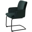 Chaise cantilever HWC-N60, chaise de salle à manger, chaise de cuisine, tissu/textile Oeko-Tex ~ vert