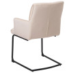 Chaise cantilever HWC-N60, chaise de salle à manger Chaise de cuisine, tissu/textile Oeko-Tex ~ crème-beige