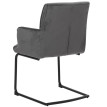 Chaise cantilever HWC-N60, chaise de salle à manger Chaise de cuisine, tissu/textile Oeko-Tex ~ gris foncé