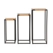 Set de 3 tables à fleurs HWC-N70, table d'appoint table support à fleurs, empilable, métal corde à papier ~ couleur natu