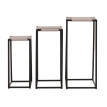 Set de 3 tables à fleurs HWC-N70, table d'appoint table support à fleurs, empilable, métal corde à papier ~ gris