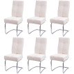 Lot de 6 chaises de salle à manger HWC-G56, chaise de cuisine cantilever chaise inclinable, métal tissu/textile chenille