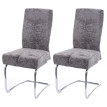 Lot de 2 chaises de salle à manger HWC-G56, chaise de cuisine cantilever chaise inclinable, métal tissu/textile chenille