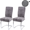 Lot de 2 chaises de salle à manger HWC-G56, chaise de cuisine cantilever chaise inclinable, métal tissu/textile chenille