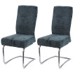 Lot de 2 chaises de salle à manger HWC-G56, chaise de cuisine cantilever chaise inclinable, métal tissu/textile chenille