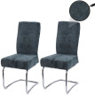 Lot de 2 chaises de salle à manger HWC-G56, chaise de cuisine cantilever chaise inclinable, métal tissu/textile chenille