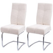 Lot de 2 chaises de salle à manger HWC-G56, chaise de cuisine cantilever chaise inclinable, métal tissu/textile chenille