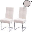 Lot de 2 chaises de salle à manger HWC-G56, chaise de cuisine cantilever chaise inclinable, métal tissu/textile chenille