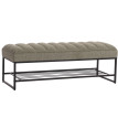 Banc HWC-N68 avec rangement pour chaussures, banc rembourré banc de vestiaire étagère à chaussures, tissu chenille métal