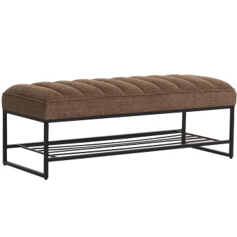 Banc HWC-N68 avec rangement pour chaussures, banc banc rembourré banc de vestiaire étagère à chaussures, tissu chenille