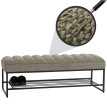 Banc HWC-N68 avec rangement pour chaussures, banc rembourré banc de vestiaire étagère à chaussures, tissu chenille métal